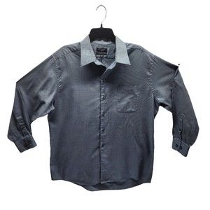 Vintage Dockers  Men's Casual Shirt Button Down Size LG  Gray Check Hong Kong
